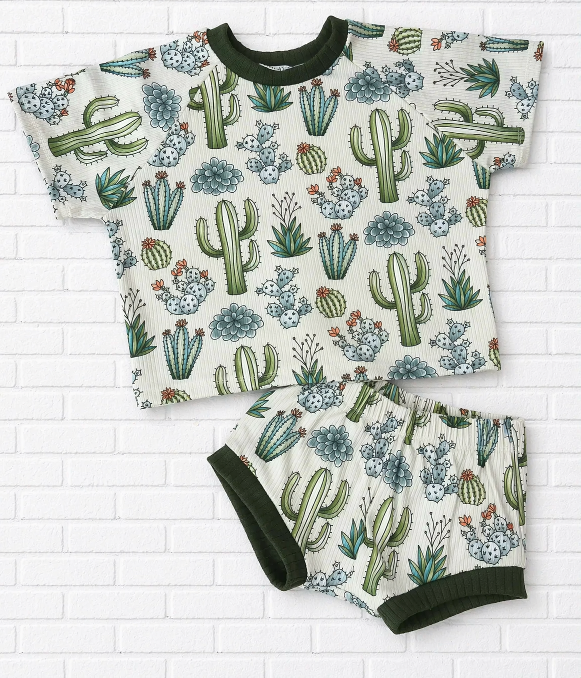 Cactus Modest Crop Raglan & Shorties