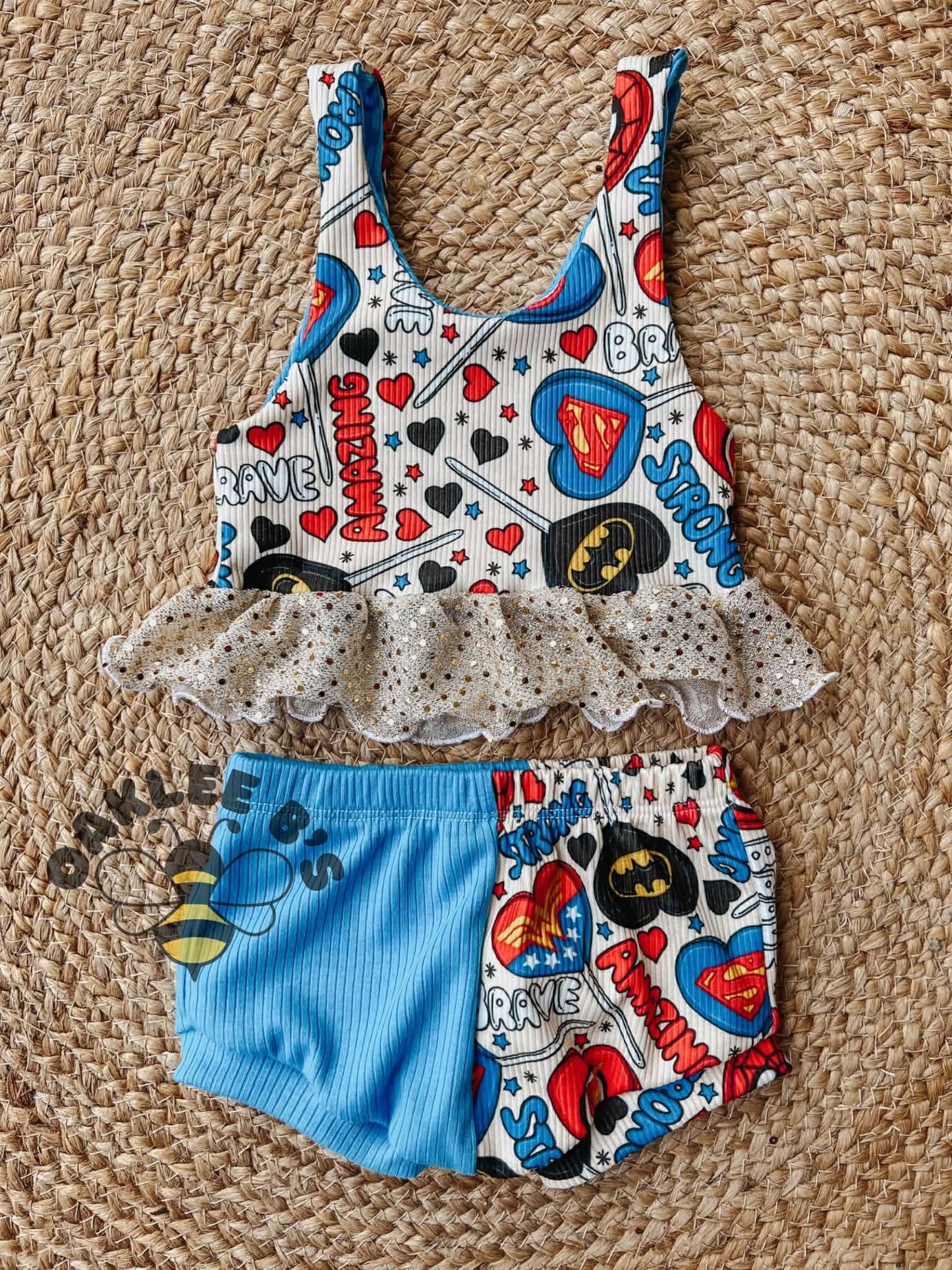 Superhero Suckers Paisley Top & Shorties