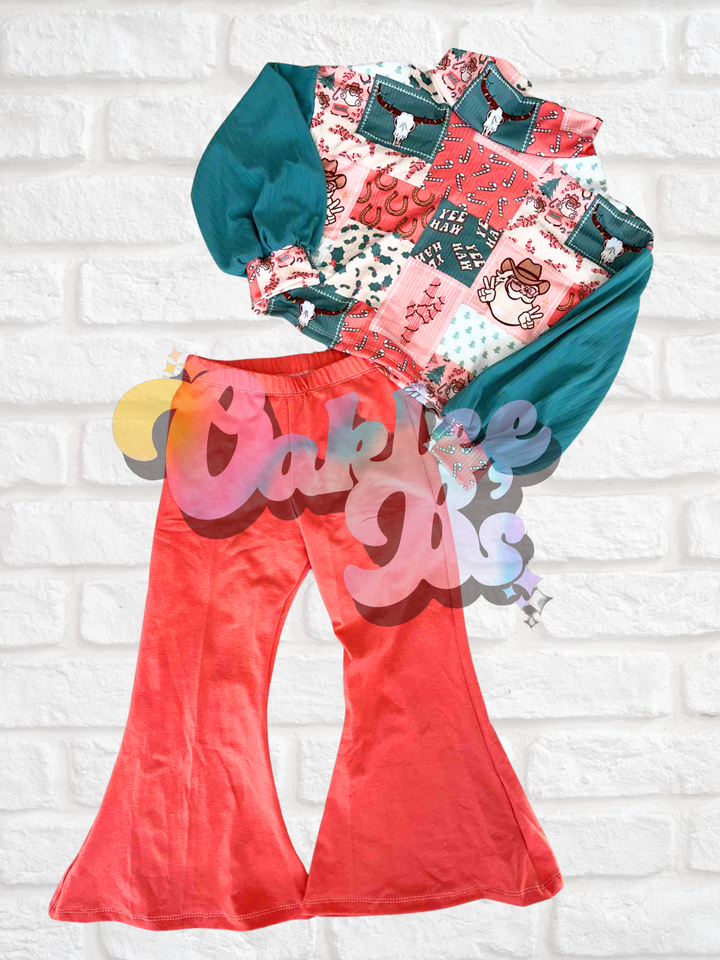 4T RTS flares and mock neck sweater