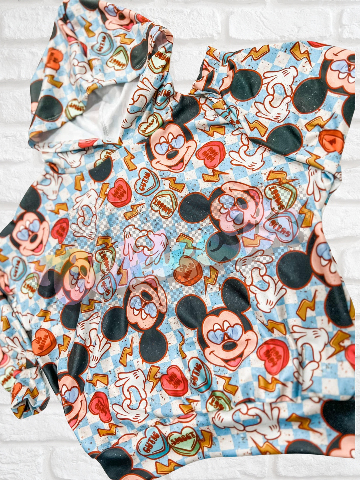 Blue Mouse Valentine Hoodie (Ships by 1/30)