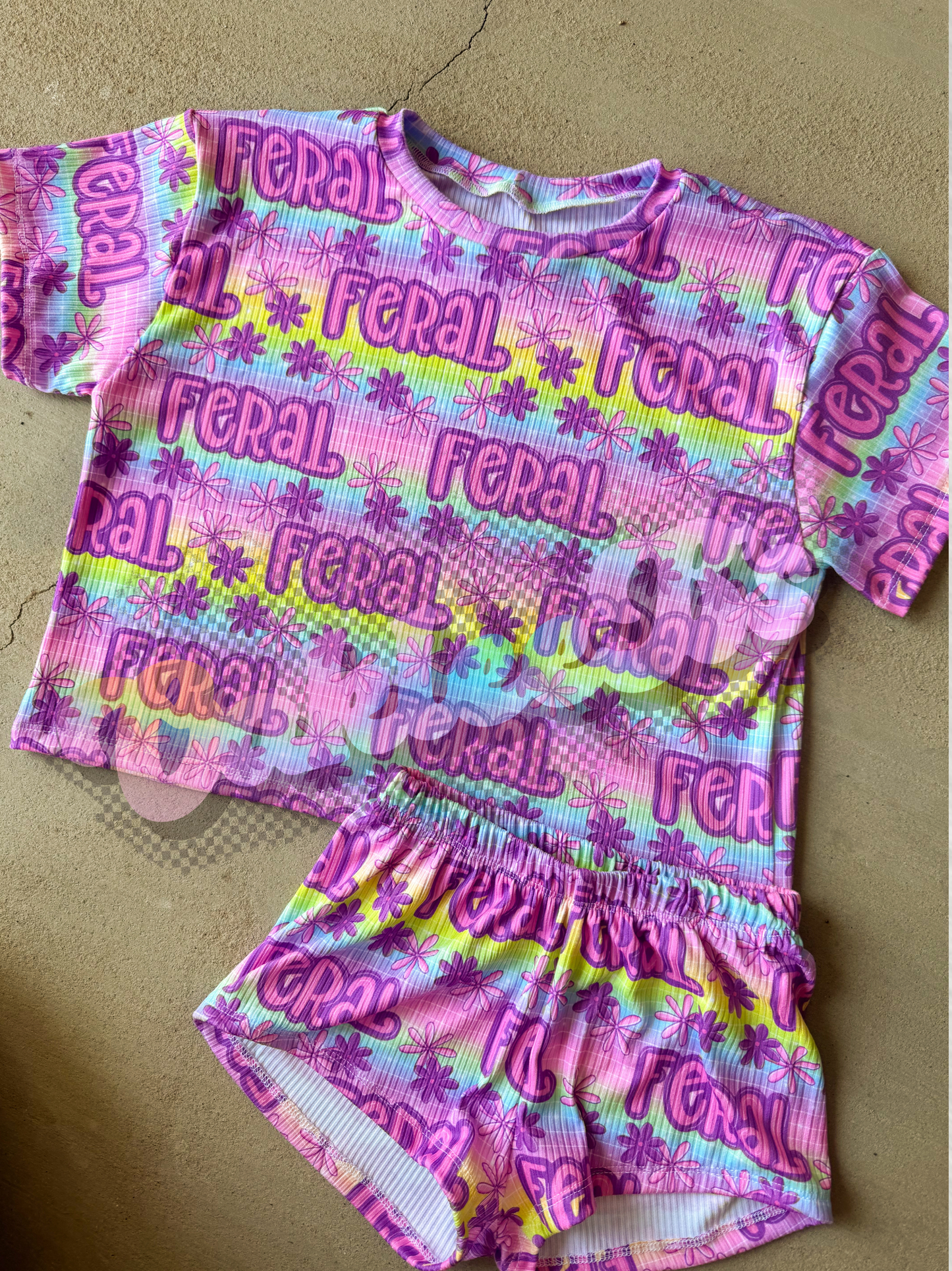 Feral Pink Oversized Tee & Breezy Shorts