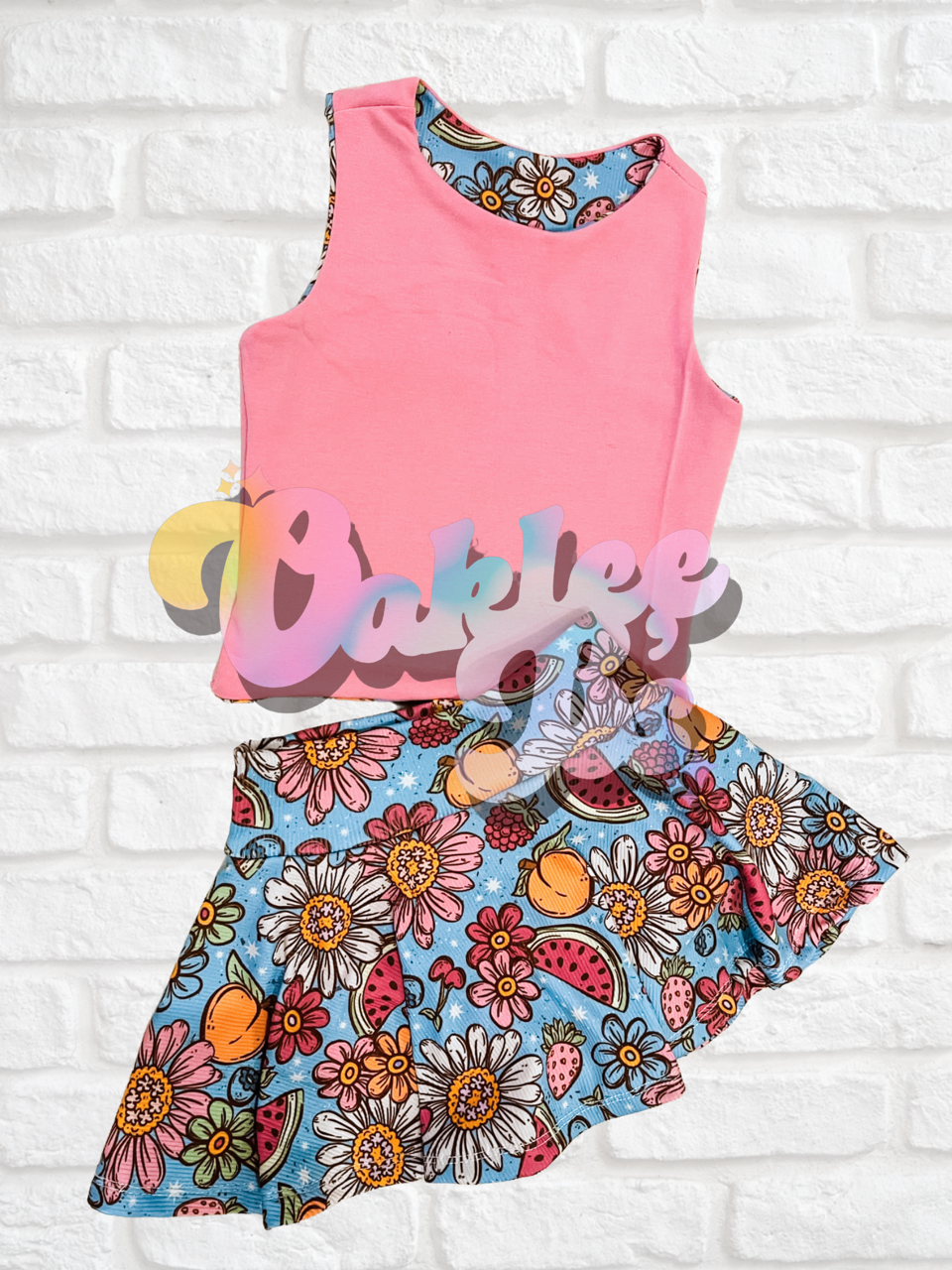 Watermelon Floral Reversible Jane Tank & Skirted Bummies
