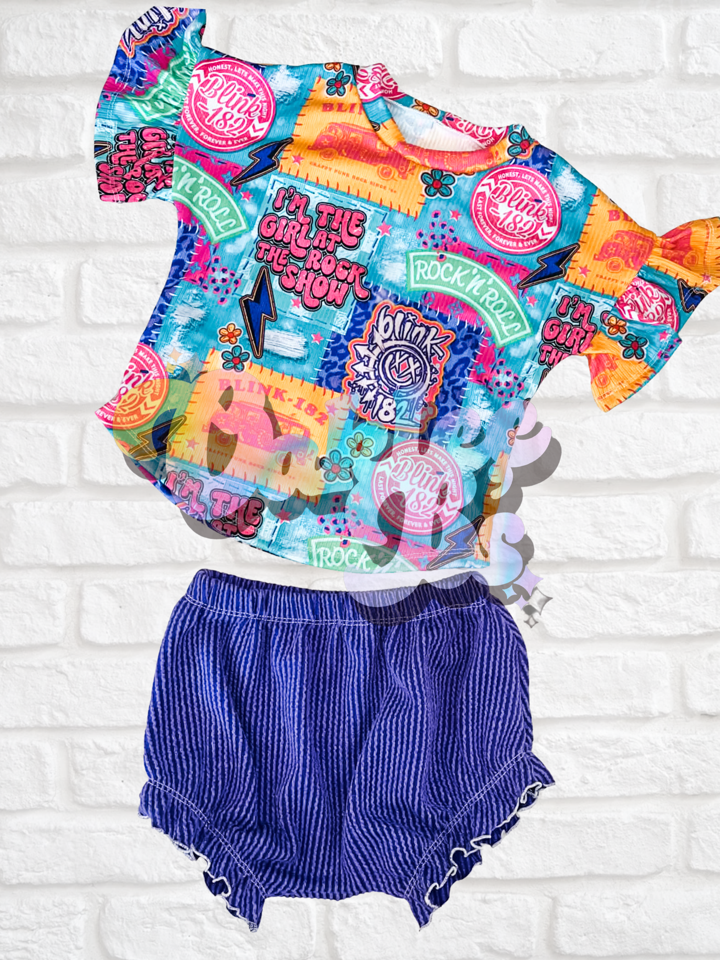 Blink182 ruffle dolman & ruffle shorties