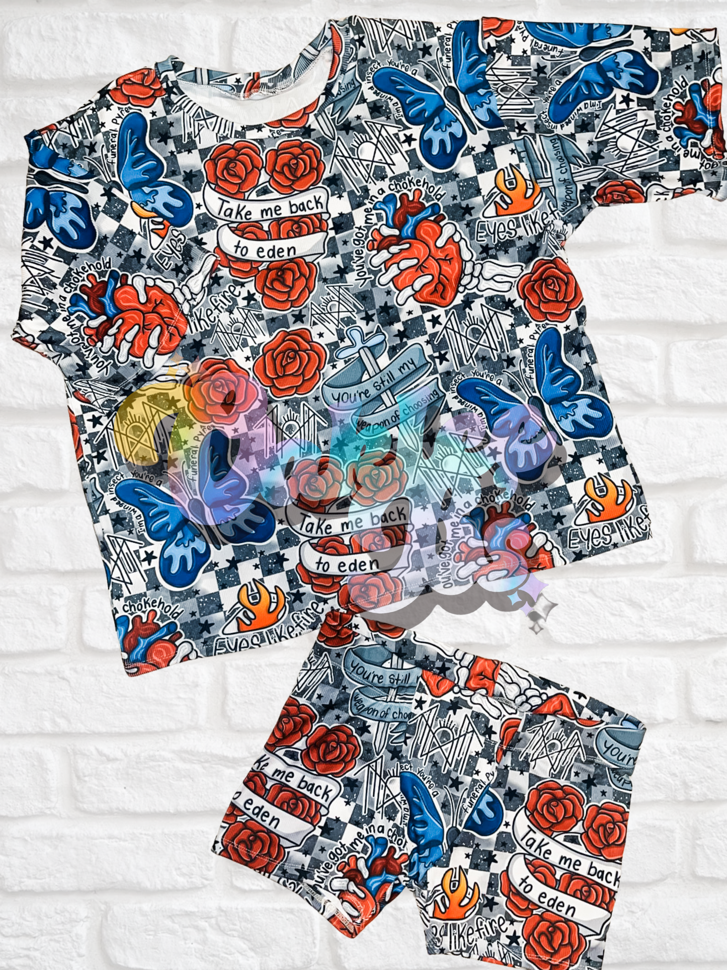 Hand Drawn Sl33p Token Oversized Tee & Briefs (Mama Sizes)