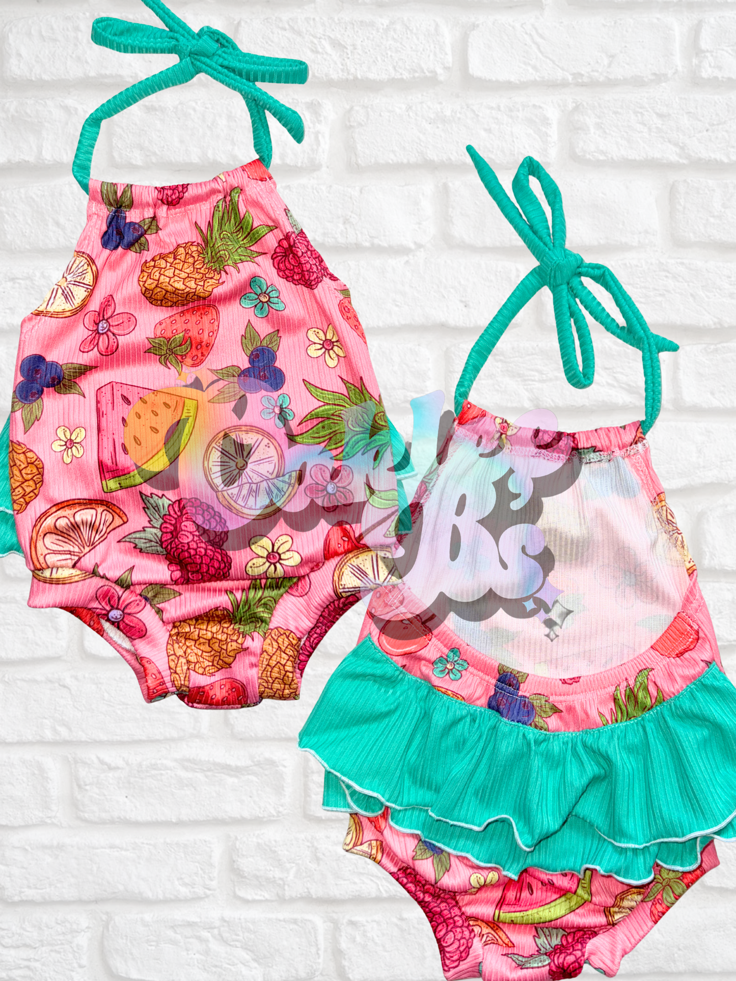 12m RTS ruffle halter romper