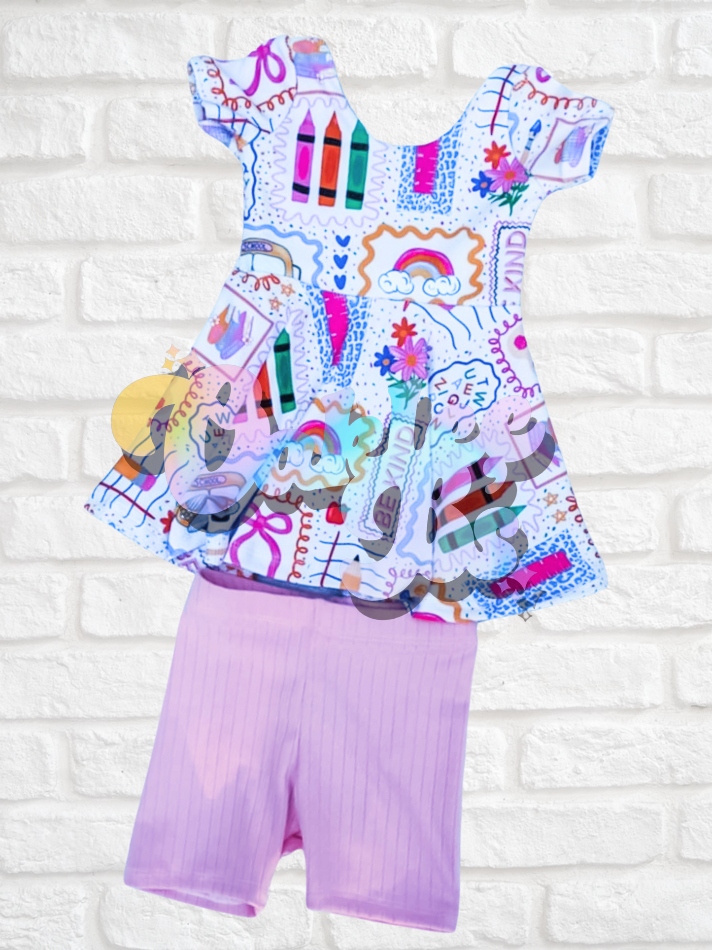 Crayons Peplum top & Bikers