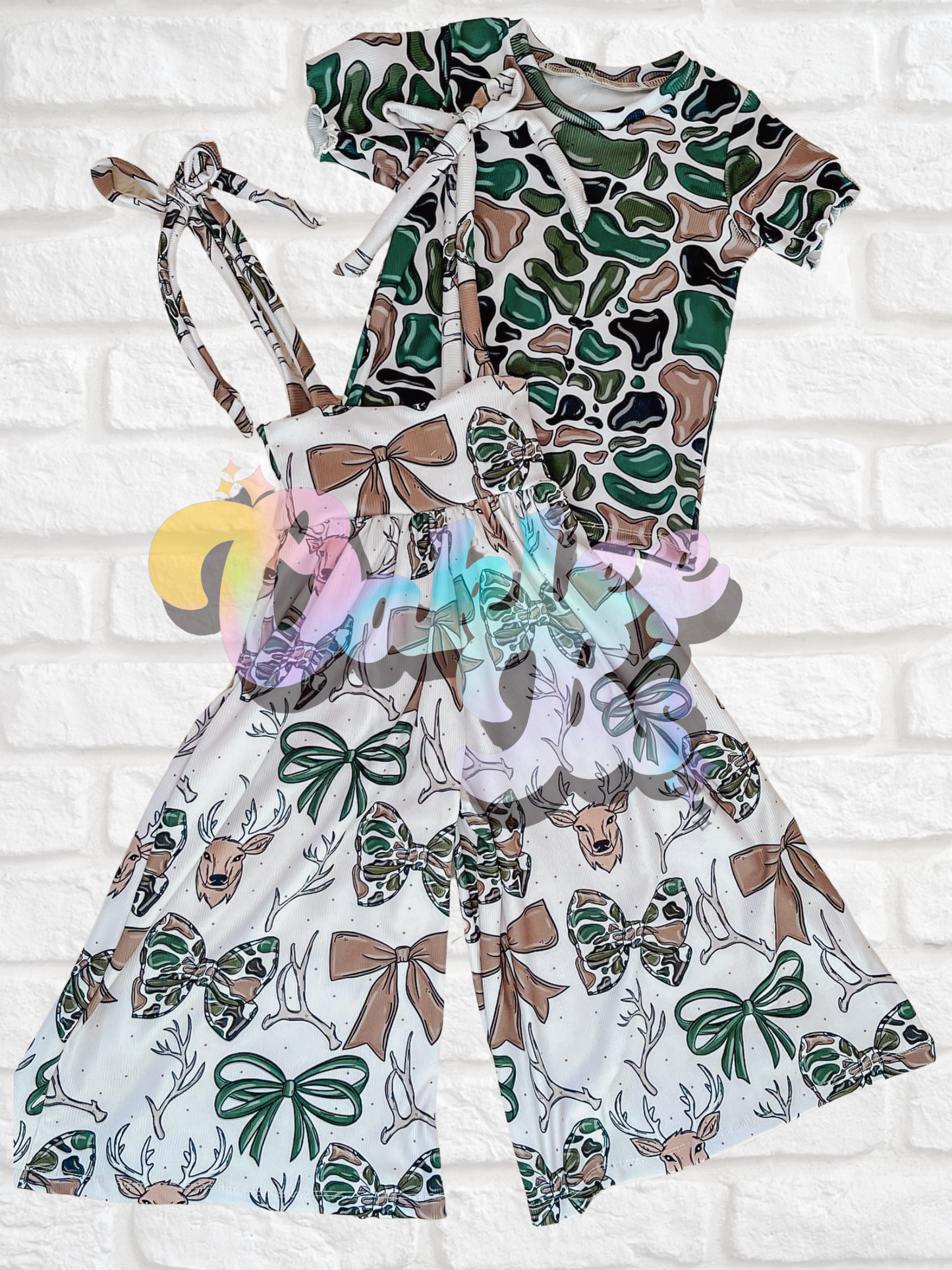 Deer Bows Flora Pants Jumper & T Shirt