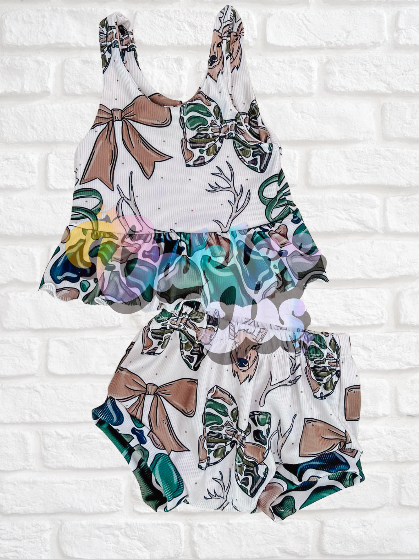 Deer Bows Paisley Top & Shorties