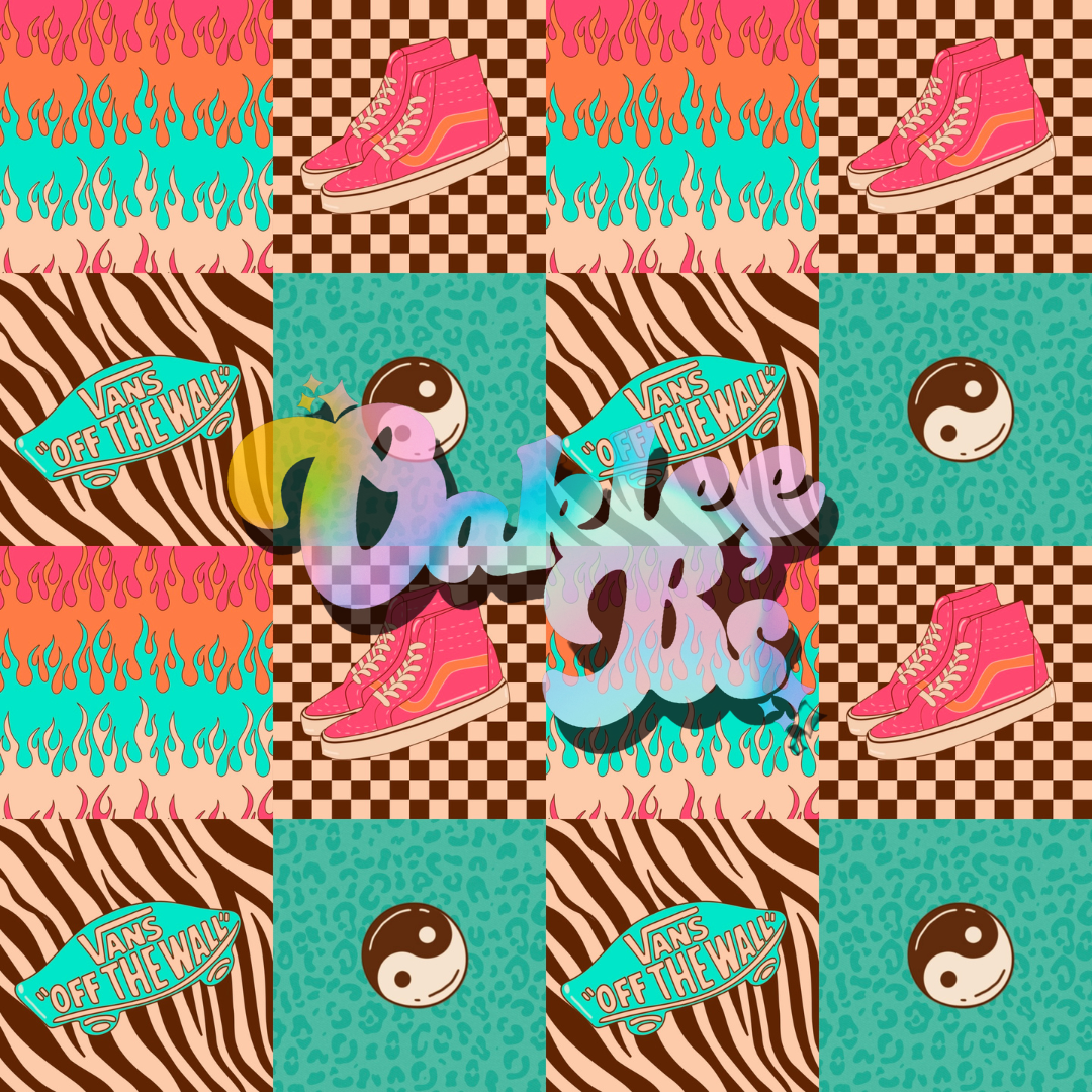 Skate Flames Patches Made to Order Single Items (Made in rib unless you select a swim item)
