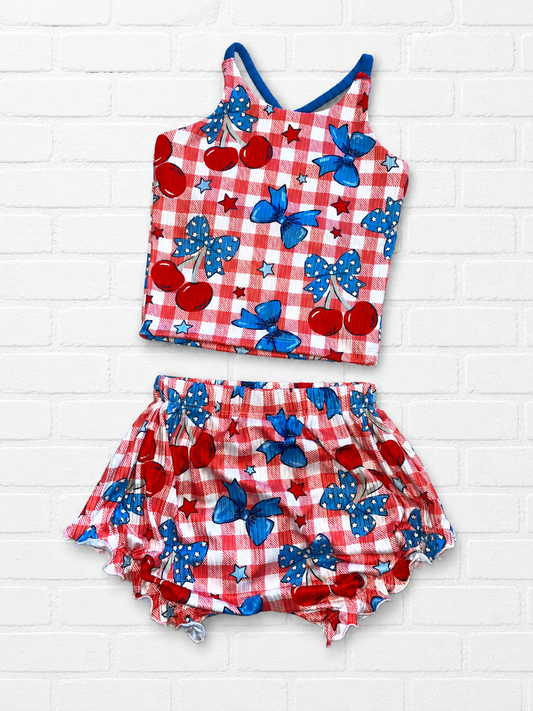 24m RTS Brielle cross back And ruffle shorties