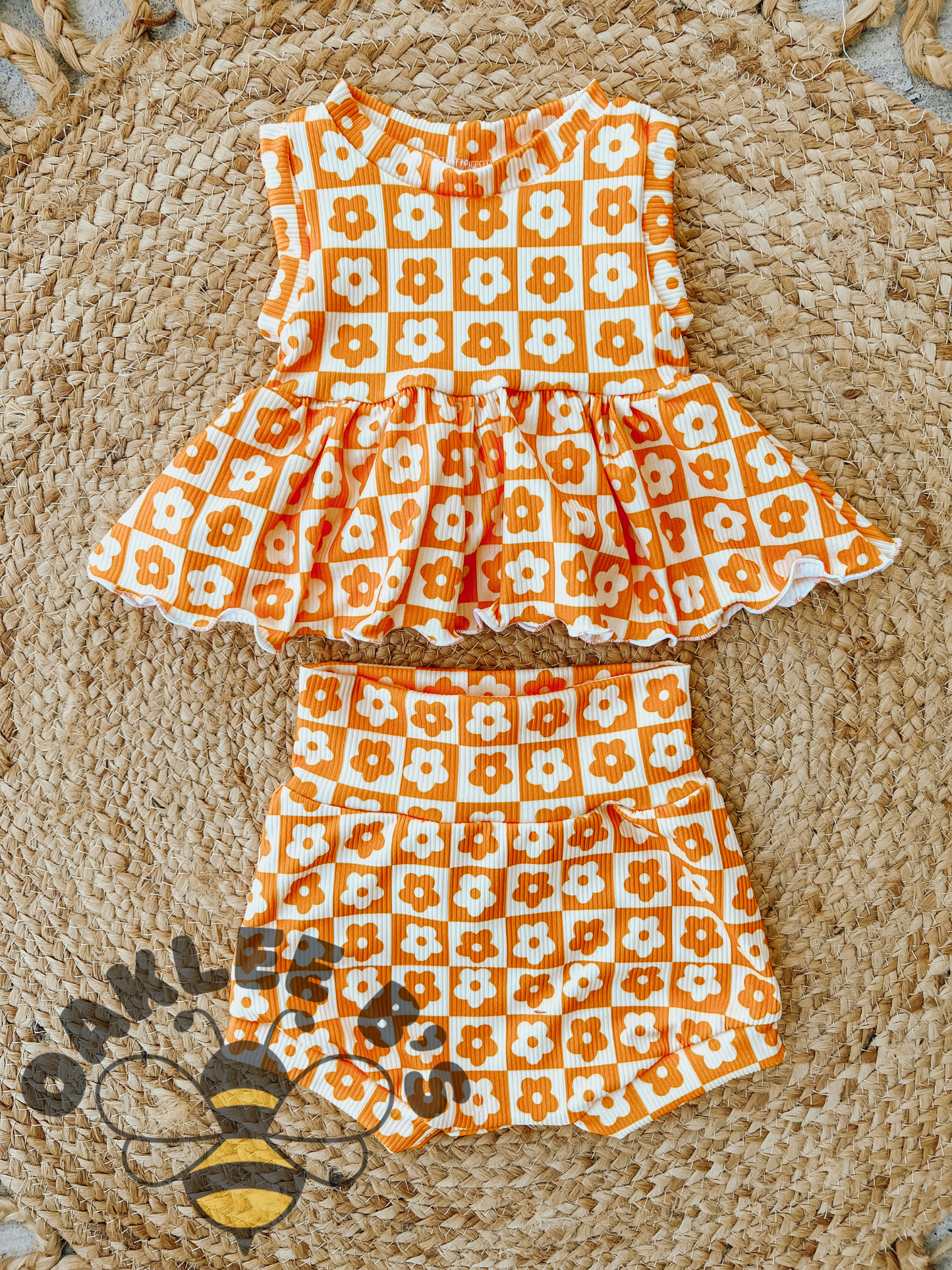 Orange Floral Set