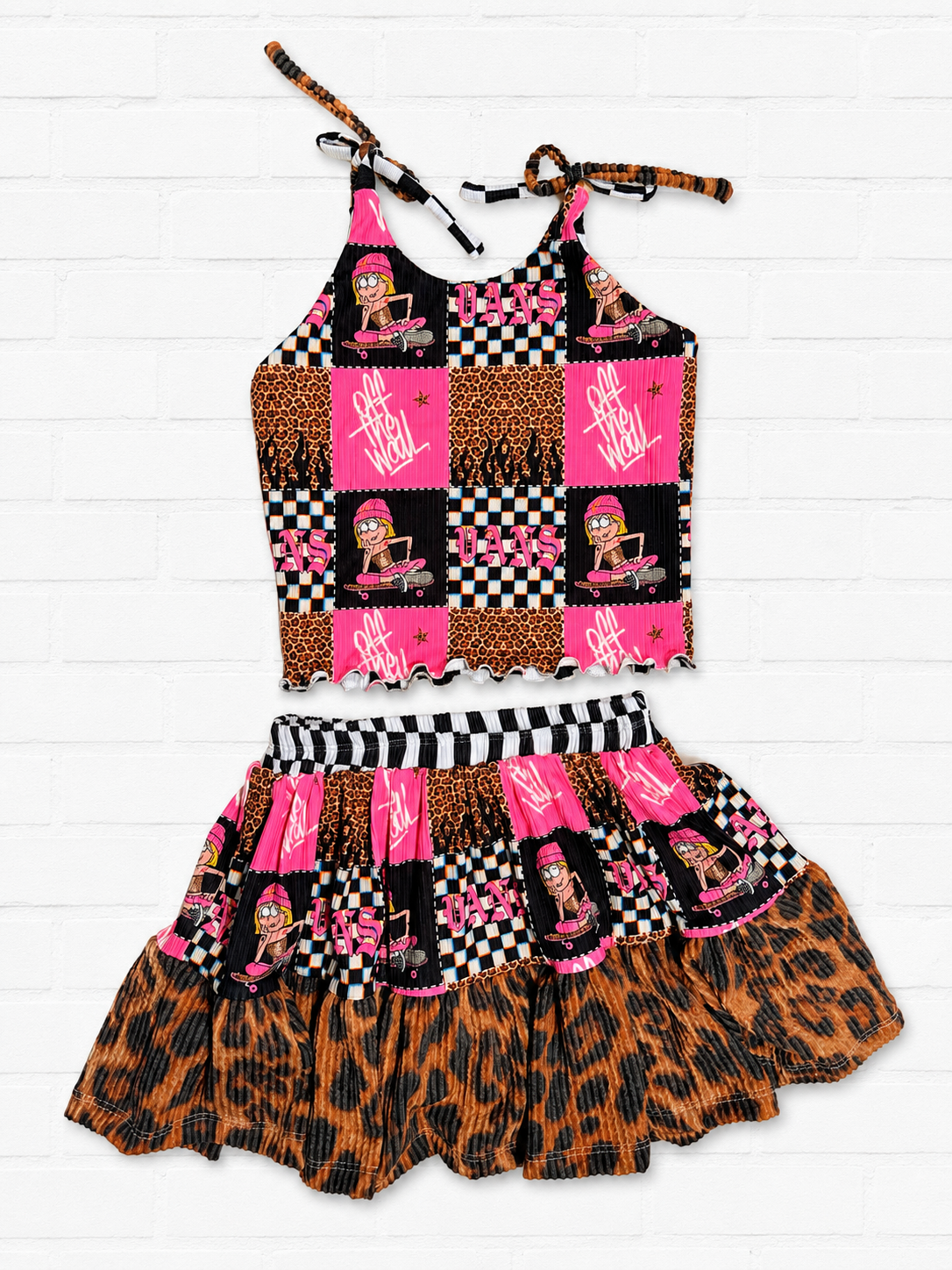 Edgy Lizzy Aurora Skirt w attached bikers & brielle top