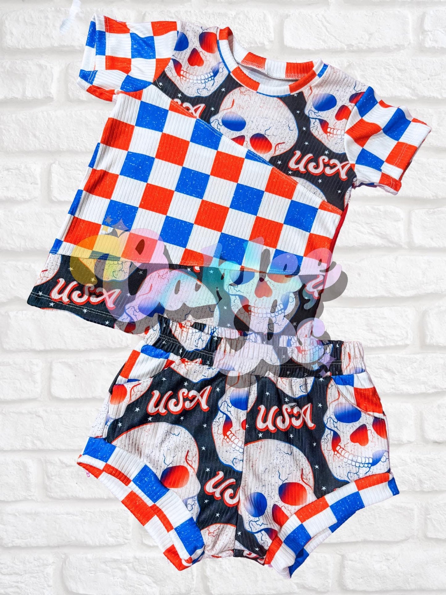USA Skulls Mixtape Tee & Pocket Shorties