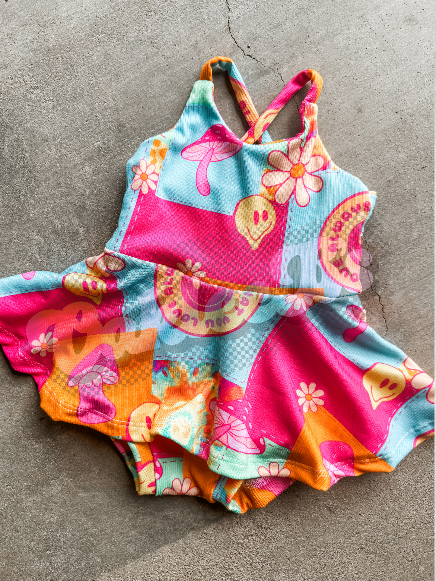 Summer Tie Dye Cross Back Brielle Romper