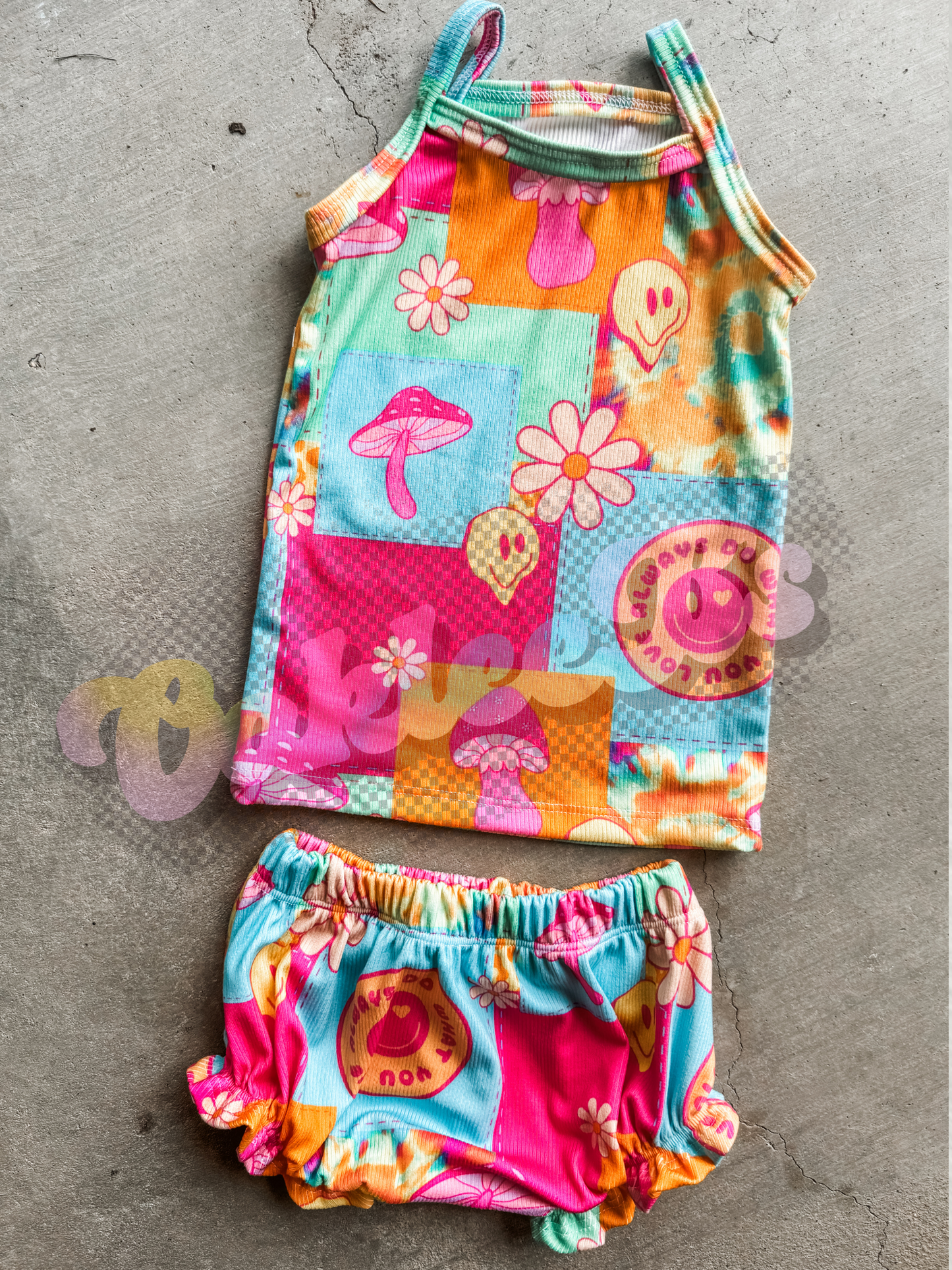 Summer Tie Dye Cami & Ruffle Shorties