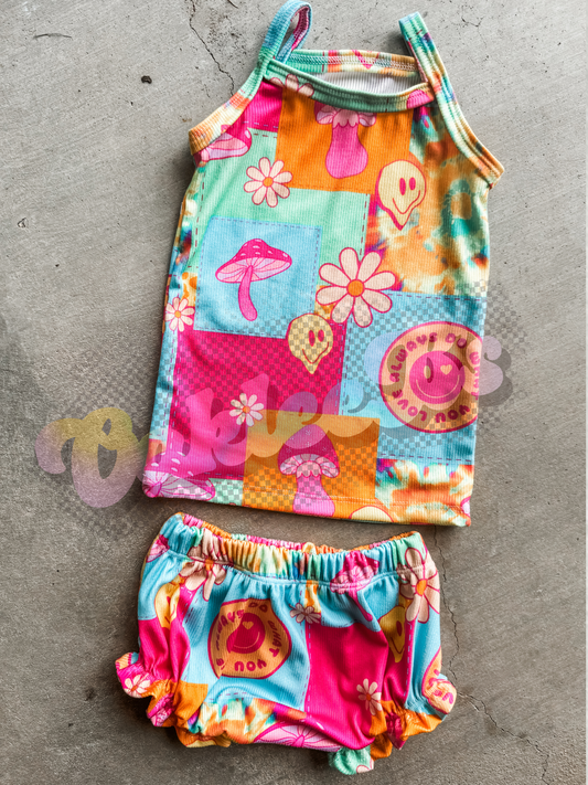 Summer Tie Dye Cami & Ruffle Shorties