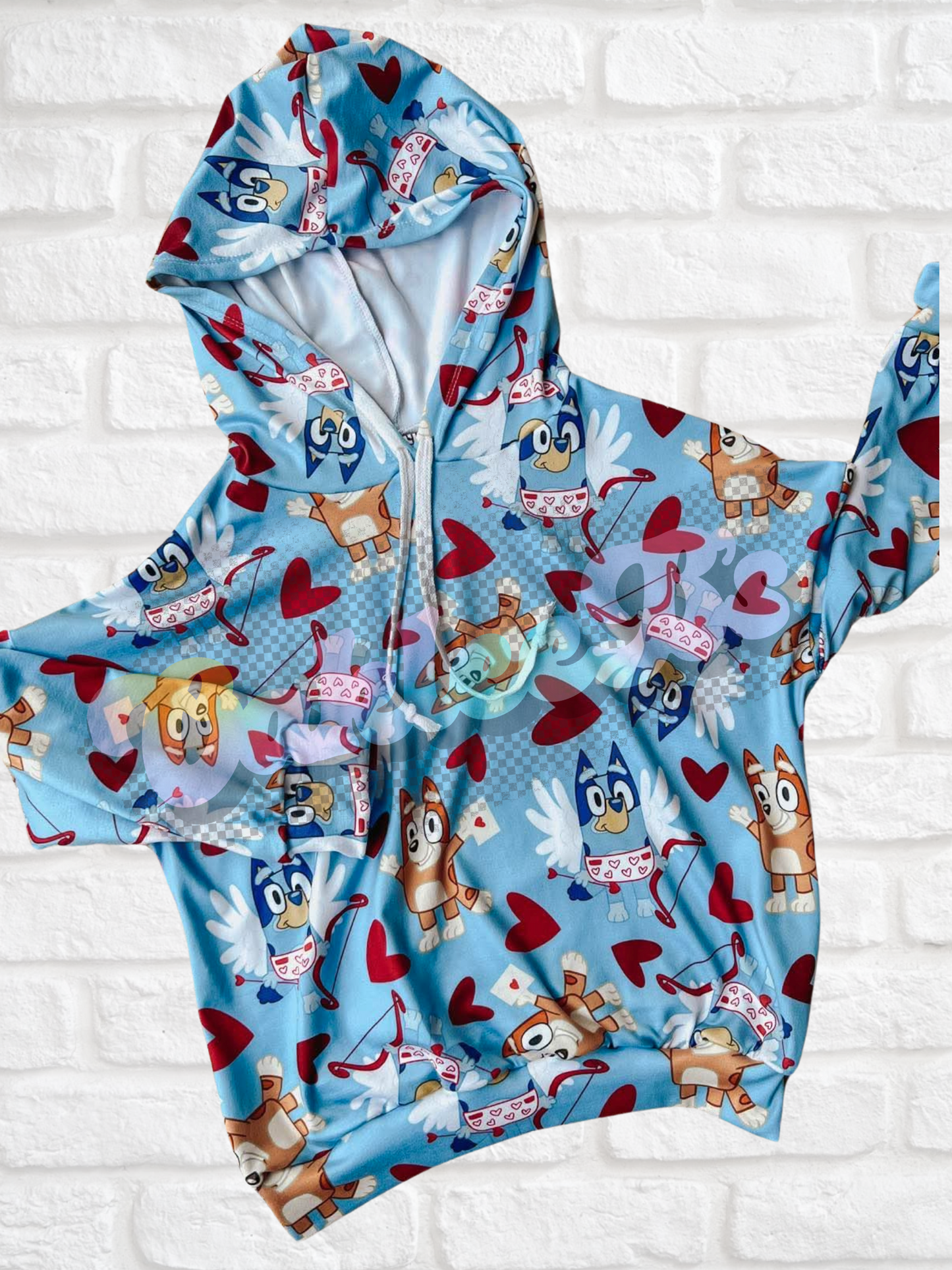 Blue Dog Valentine Hoodie (Ships by 1/30)