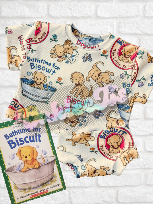 Biscuit Oversized Tee & Bummies