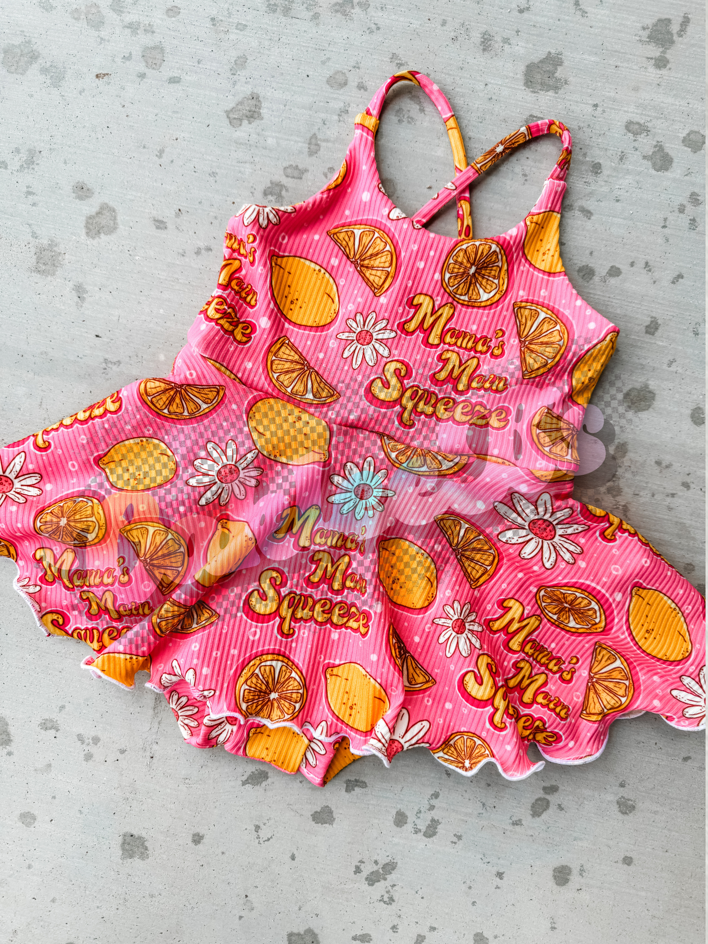 Pink Main Squeeze Brielle Cross-back Skirted Romper