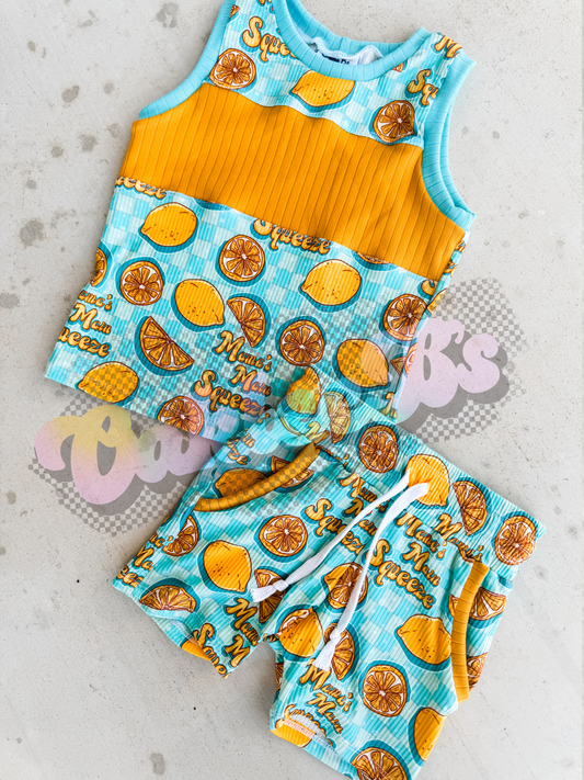 Yellow Main Squeeze Upton Tank & Pocket Shorts