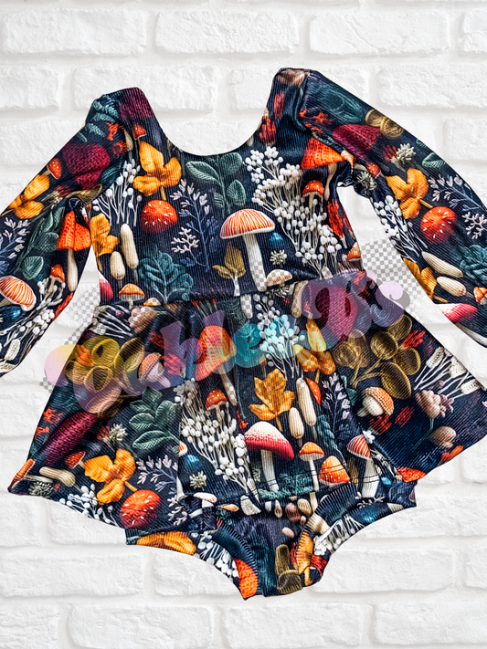 Mushrooms Bishop Sleeve Brielle Romper