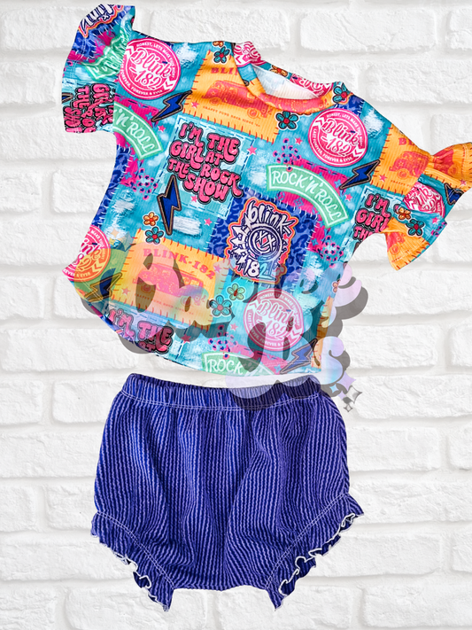 Blink182 ruffle dolman & ruffle shorties