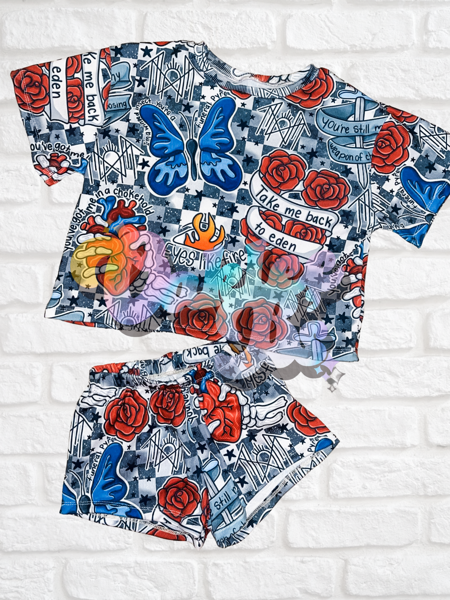 Hand Drawn Sl33p Token Oversized Tee & Breezy Shorts