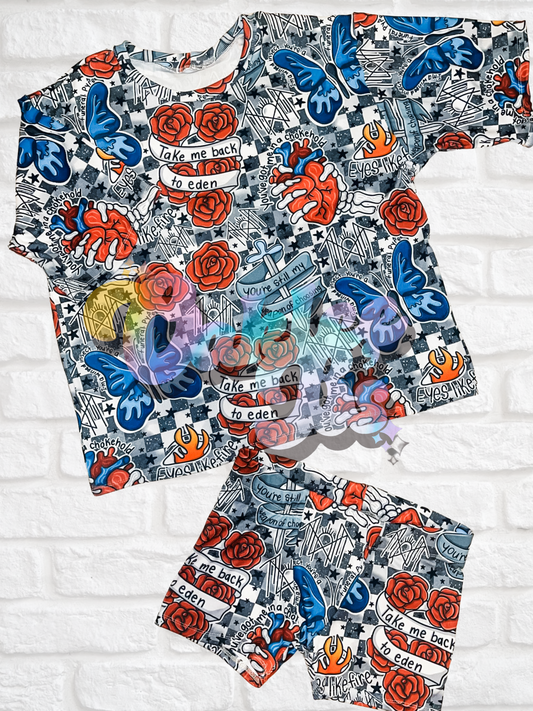 Hand Drawn Sl33p Token Oversized Tee & Briefs (Mama Sizes)
