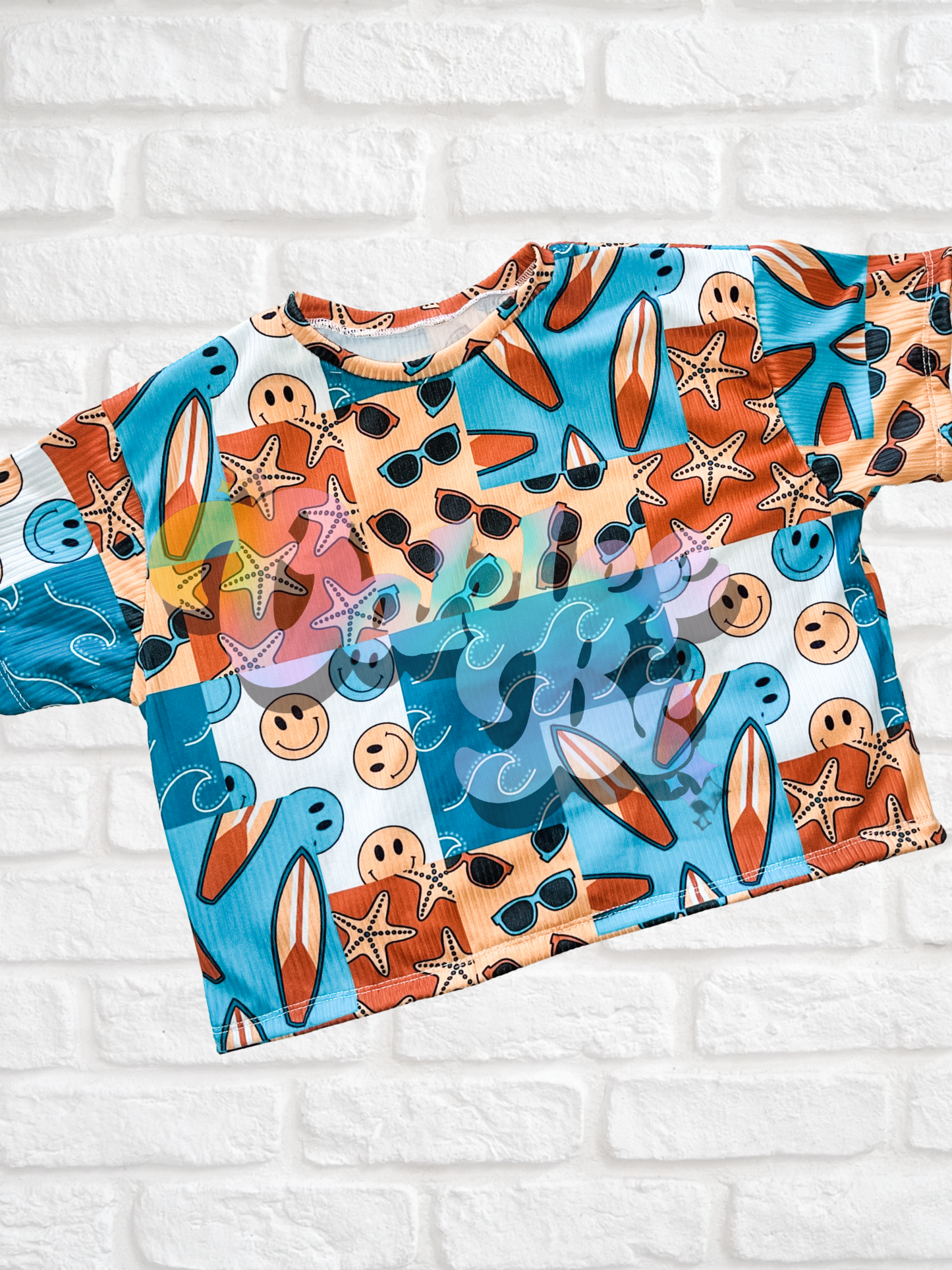 Beach Patchwork Oversized Tee