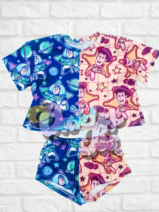 Space Guy/Cowboy Oversized Tee & Breezy Shorts