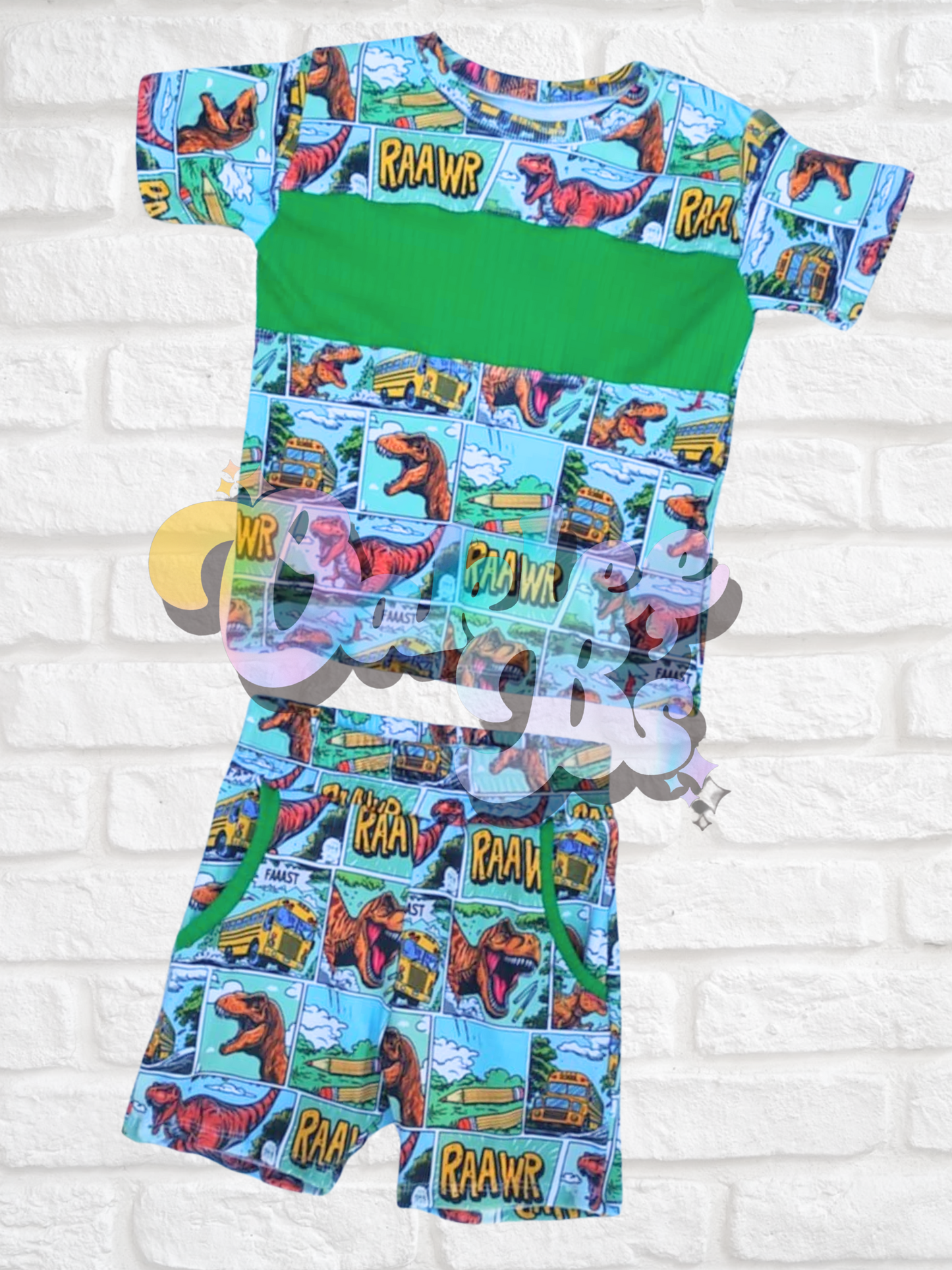 School Dinos Upton Tee & Pocket Shorts