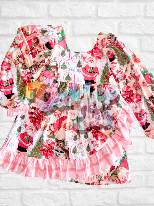 Pink Christmas Petal Dress