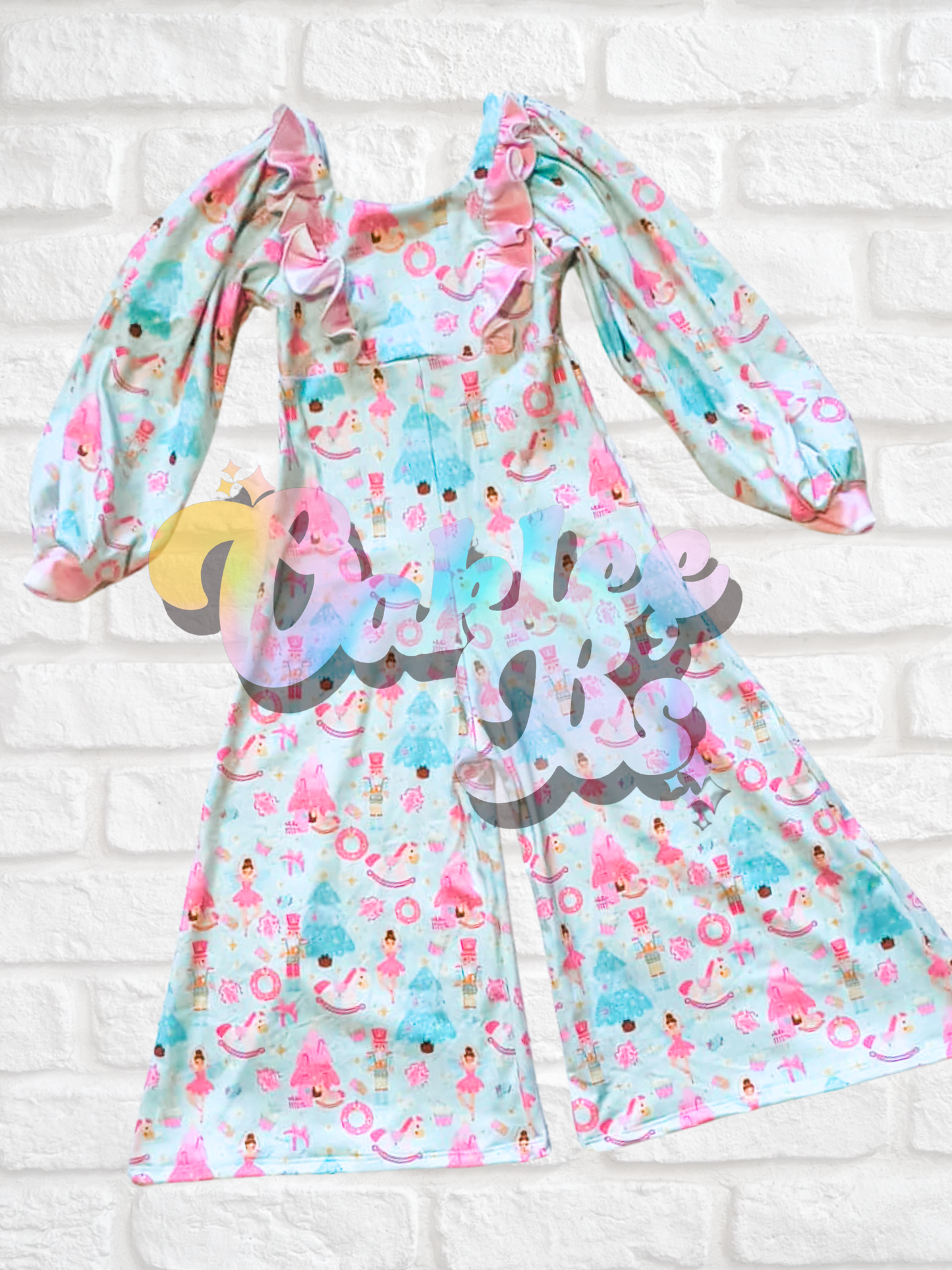 3T RTS ruffle bodice petal pants romper