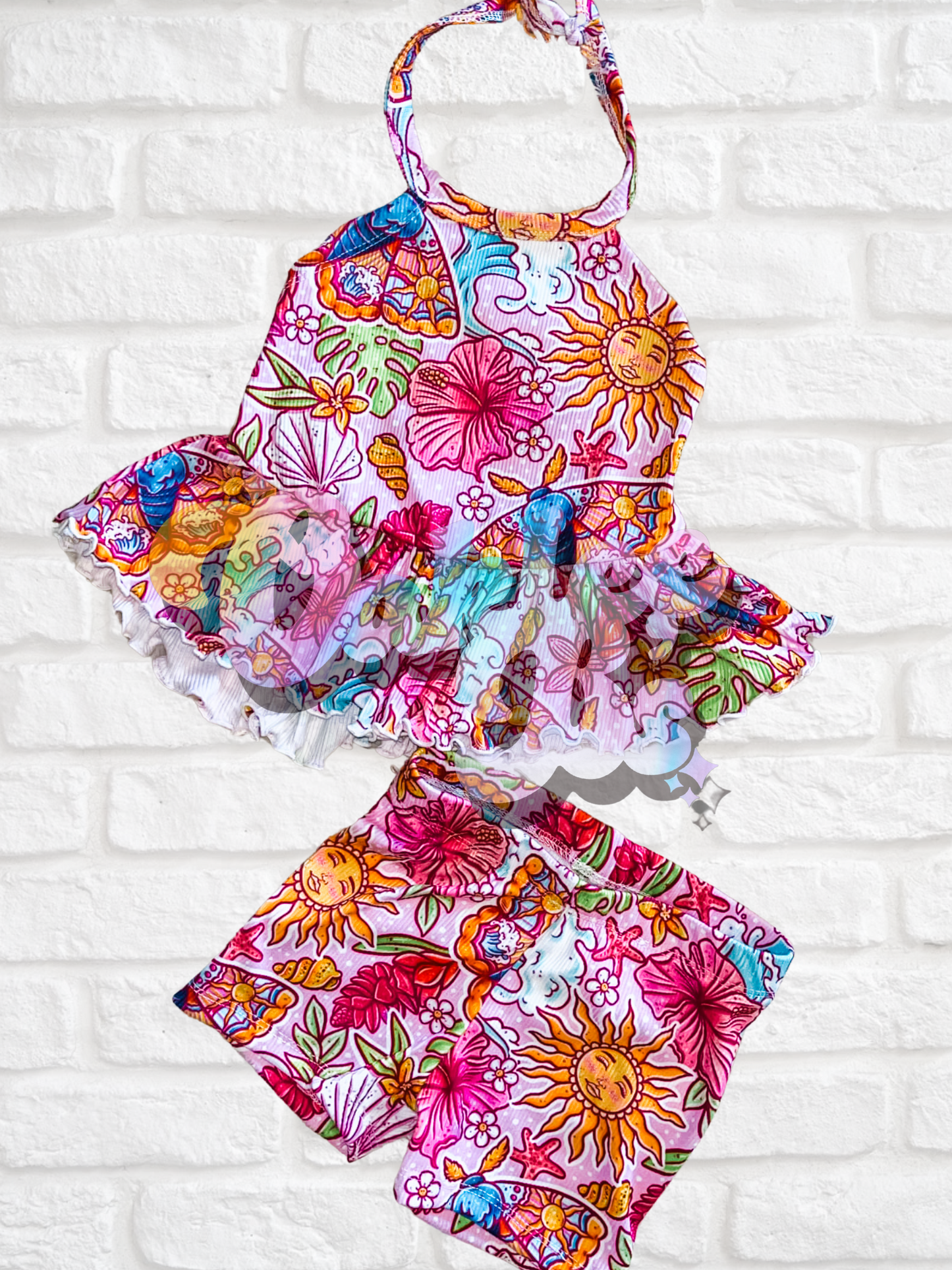 Butterflies Olive Top & Bikers