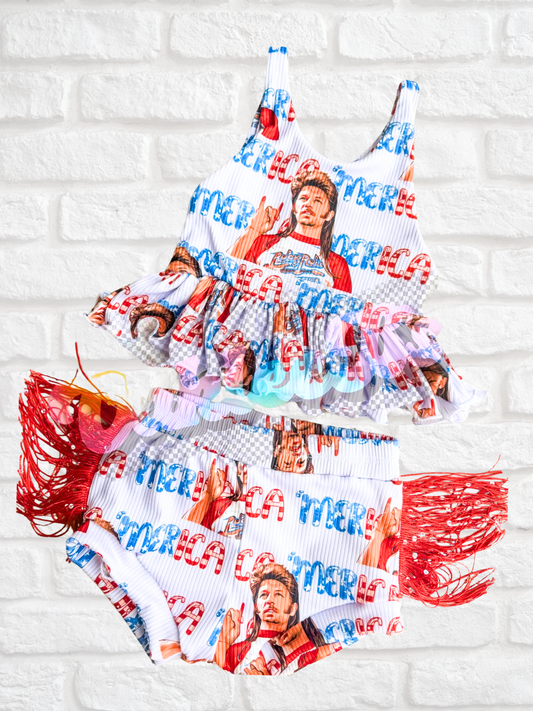J03 Dirt Paisley Top & Shorties w/ Fringe