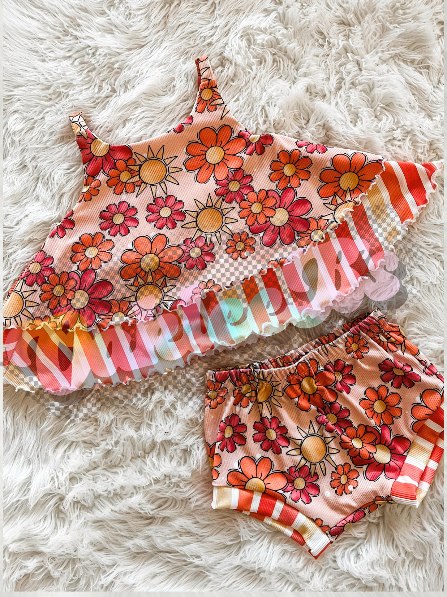 Summer Floral Cyprus Top & Shorties